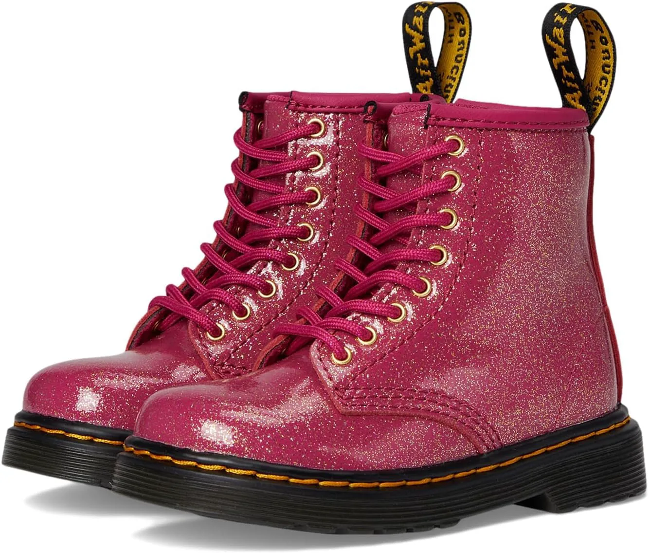 Ботинки Dr. Martens Men's 1460 с 8 глазами для шнуровки, фуксия/серебряный/золотой