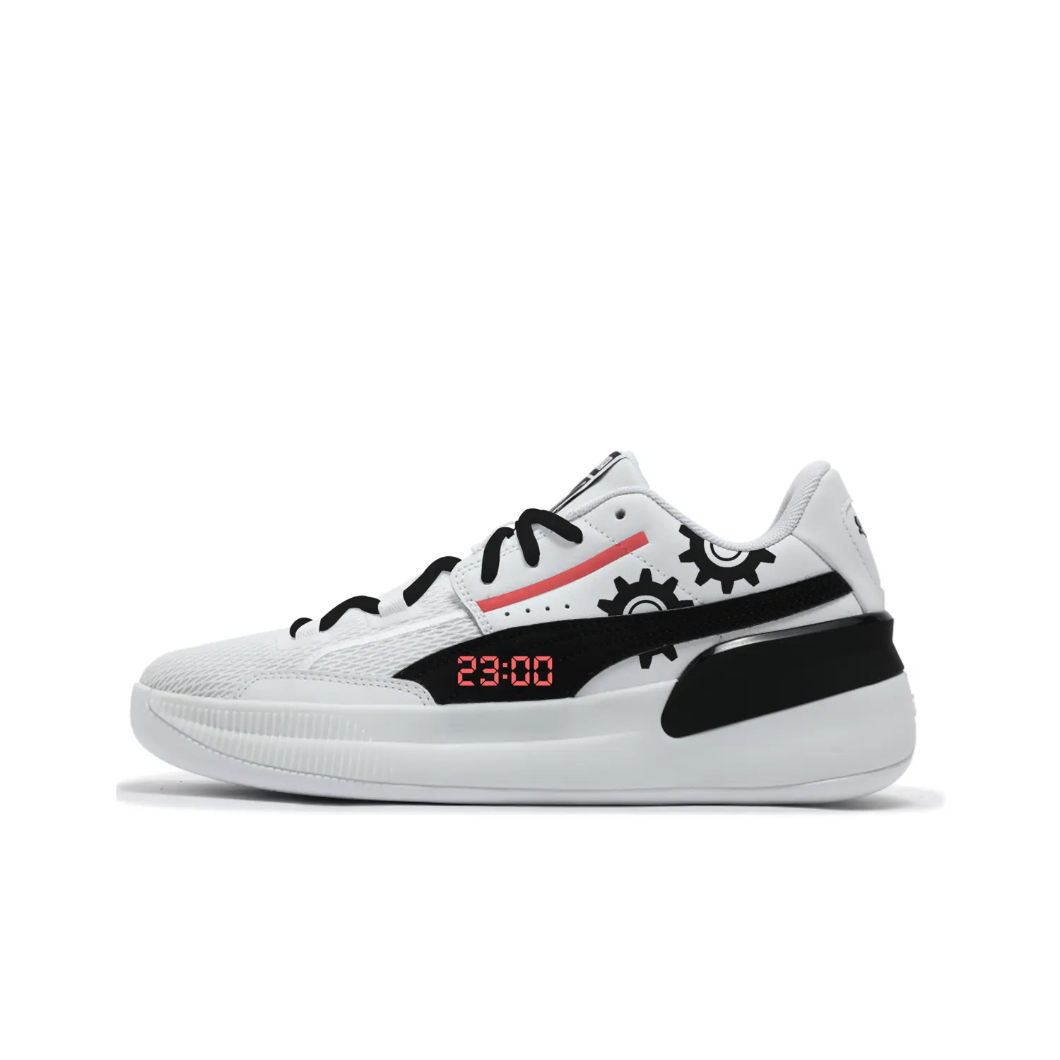 

PUMA Clyde Hardwood Team Abrasion Resistant низкие баскетбольные кроссовки Unisex Black White