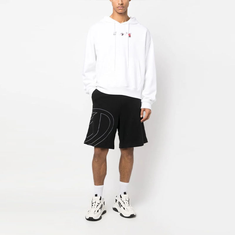 Футболка Diesel P Crow Megoval Maxi D Logo Sweat Shorts, черная — фото 3