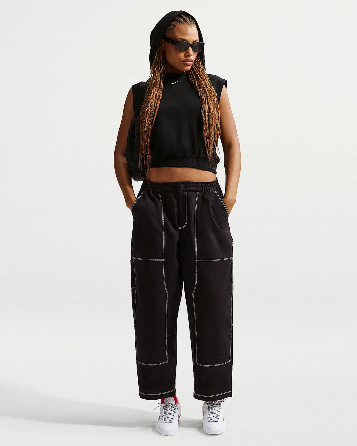 Женские свободные карго-штаны с низкой посадкой Nike Sportswear, Black/Black Oxidized/Black