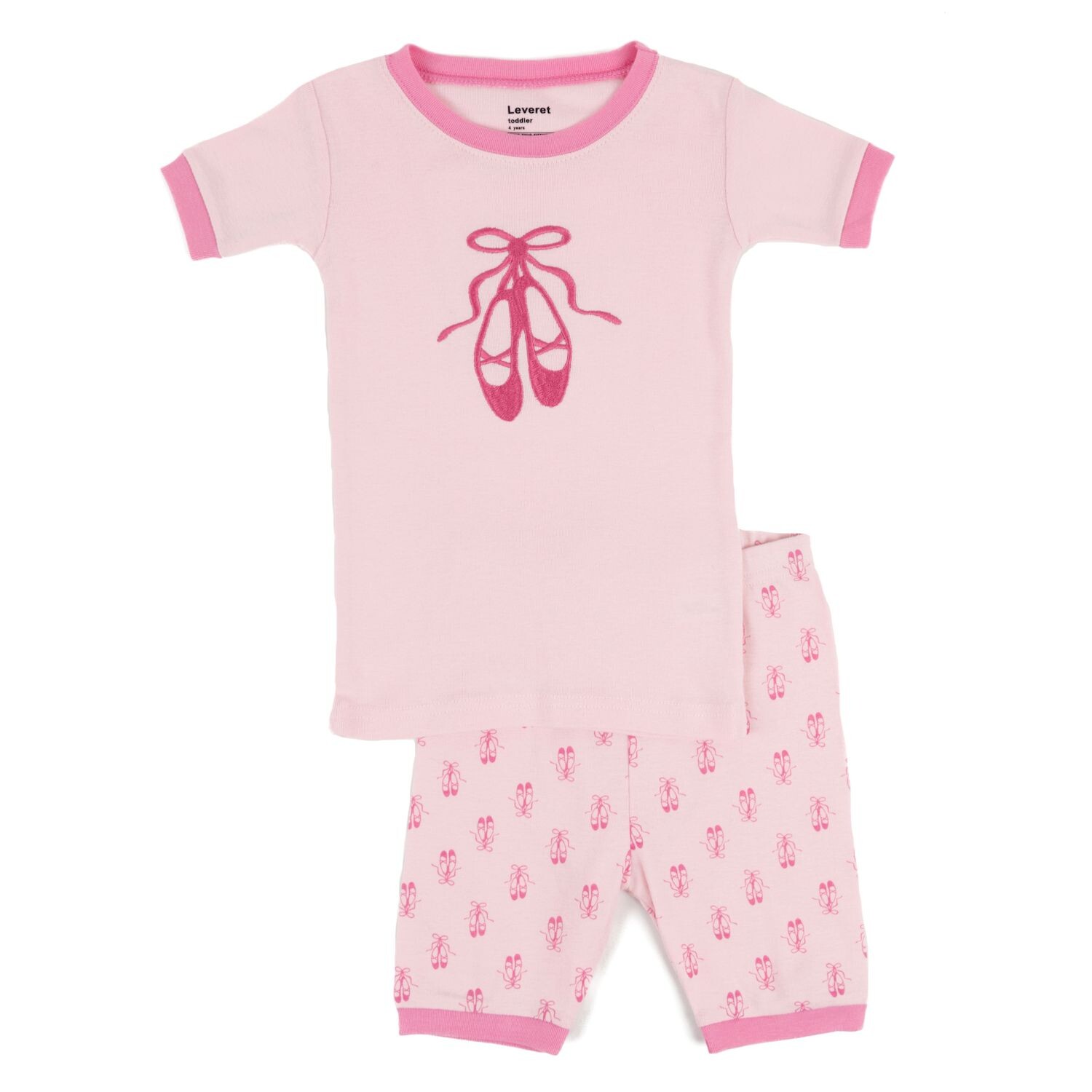 Leveret Kids Двухкусочная хлопковая короткая пижама-балерина Leveret — фото 2