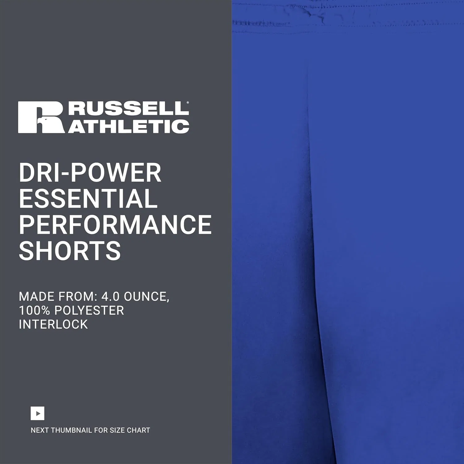 Russel Athletic Спортивные шорты Russell Athletic Boys Dri-Power Essential Performance Shorts, Royal — фото 4