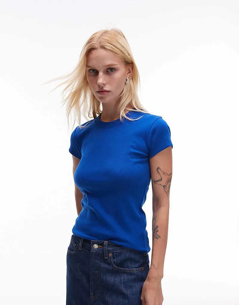 

Повседневная футболка цвета кобальта Topshop