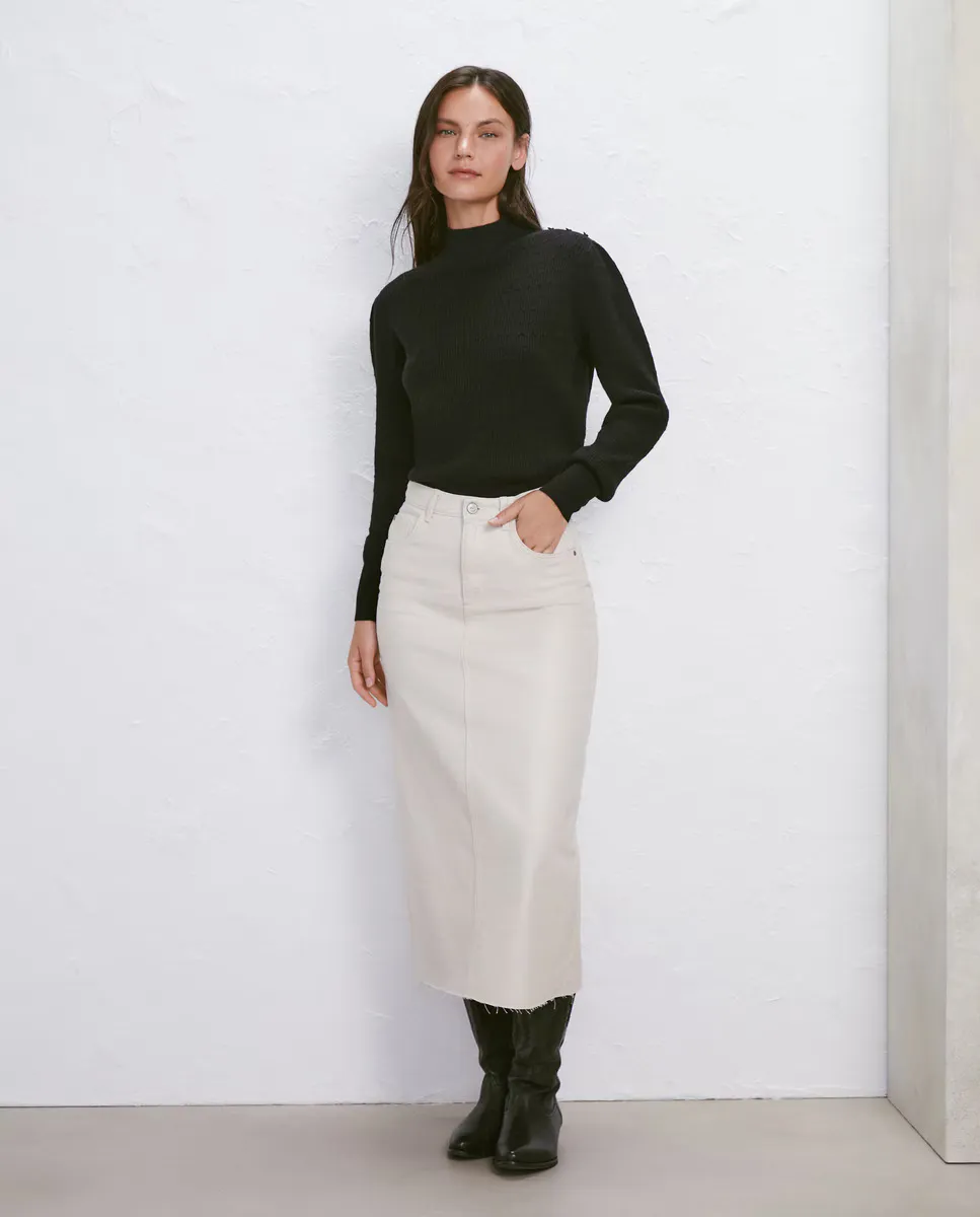 

Женский свитер с длинными рукавами и пуговицами Easy Wear, черный