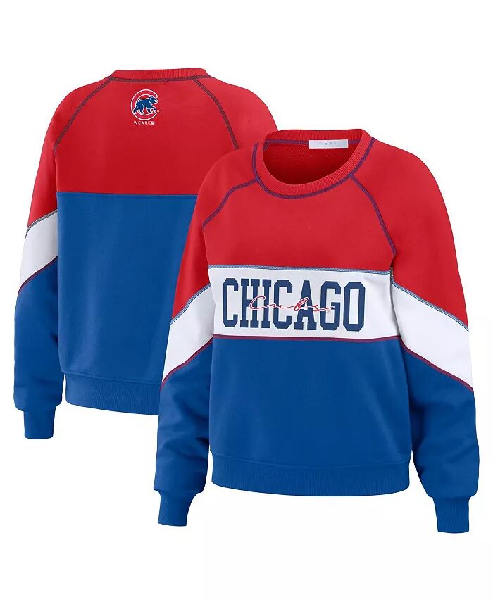 

Женская красная толстовка-пуловер Royal Chicago Cubs с круглым вырезом WEAR by Erin Andrews