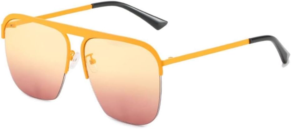 

Большие квадратные модные солнцезащитные очки в металлической полуоправе для женщин и мужчин, большие солнцезащитные очки для вождения с защитой от УФ-излучения UV400 generic, 2