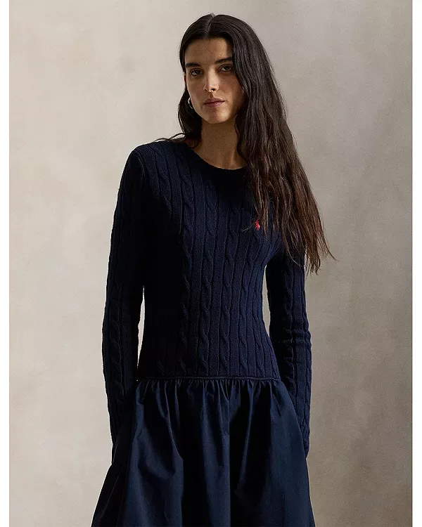 Платье-Макси с лифом-свитером Ralph Lauren, Blue — фото 3