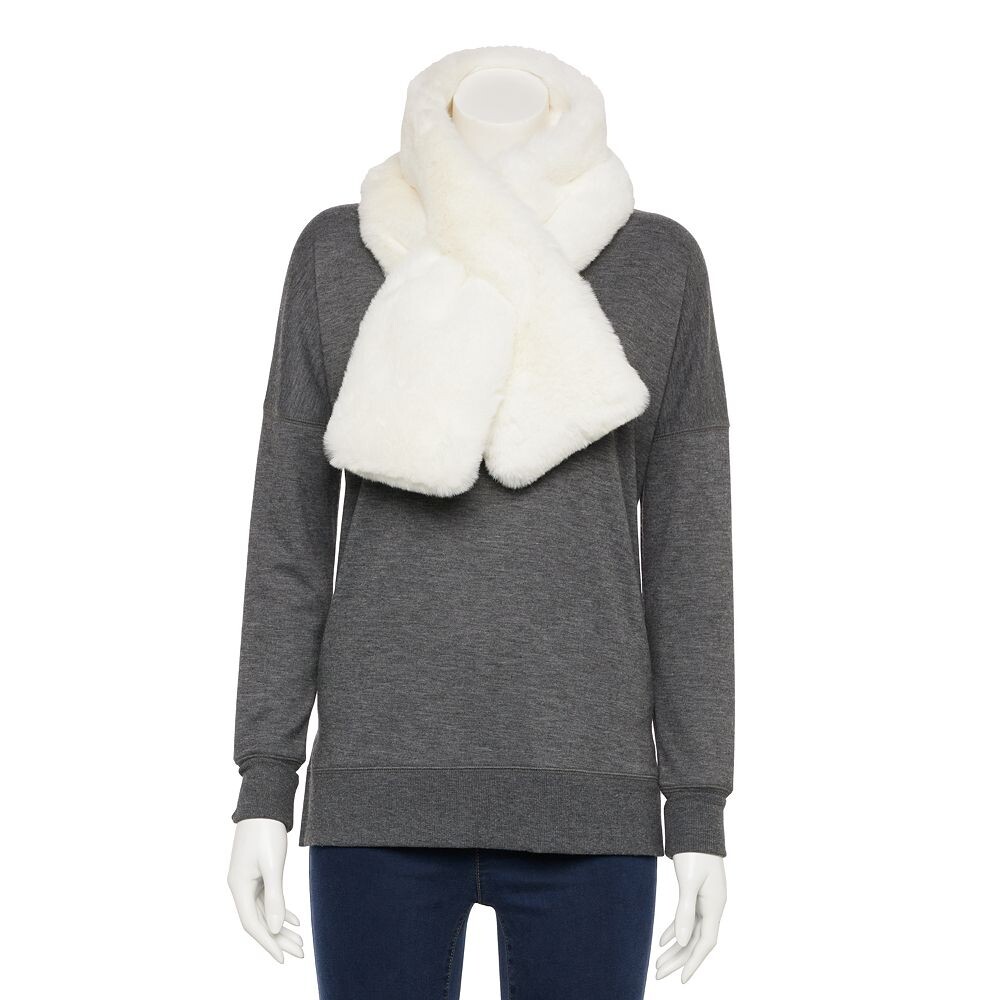 

Женский шарф-палантин из искусственного меха LC Lauren Conrad, цвет Ivory Tusk