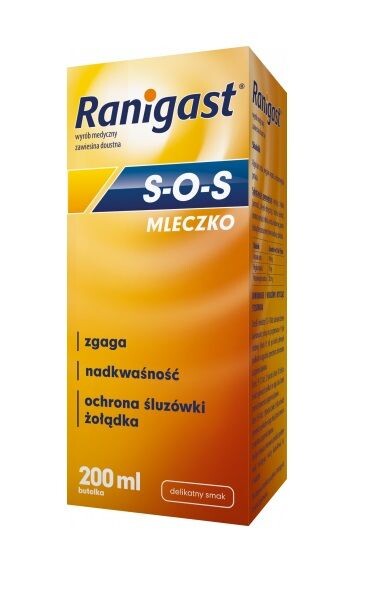 

Подготовка к повышенной кислотности и рефлюксу Ranigast SOS млeczko , 200 мл
