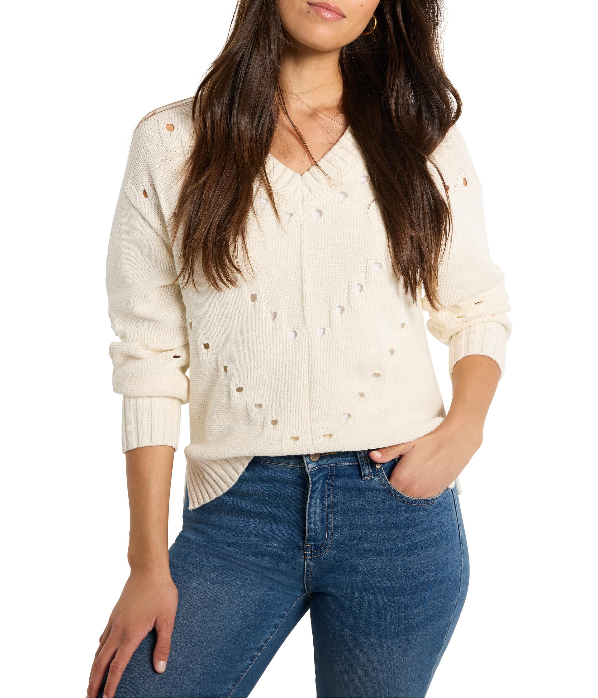 

Свитер NIC+ZOE Pointelle Cord Sweater, Classic Cream