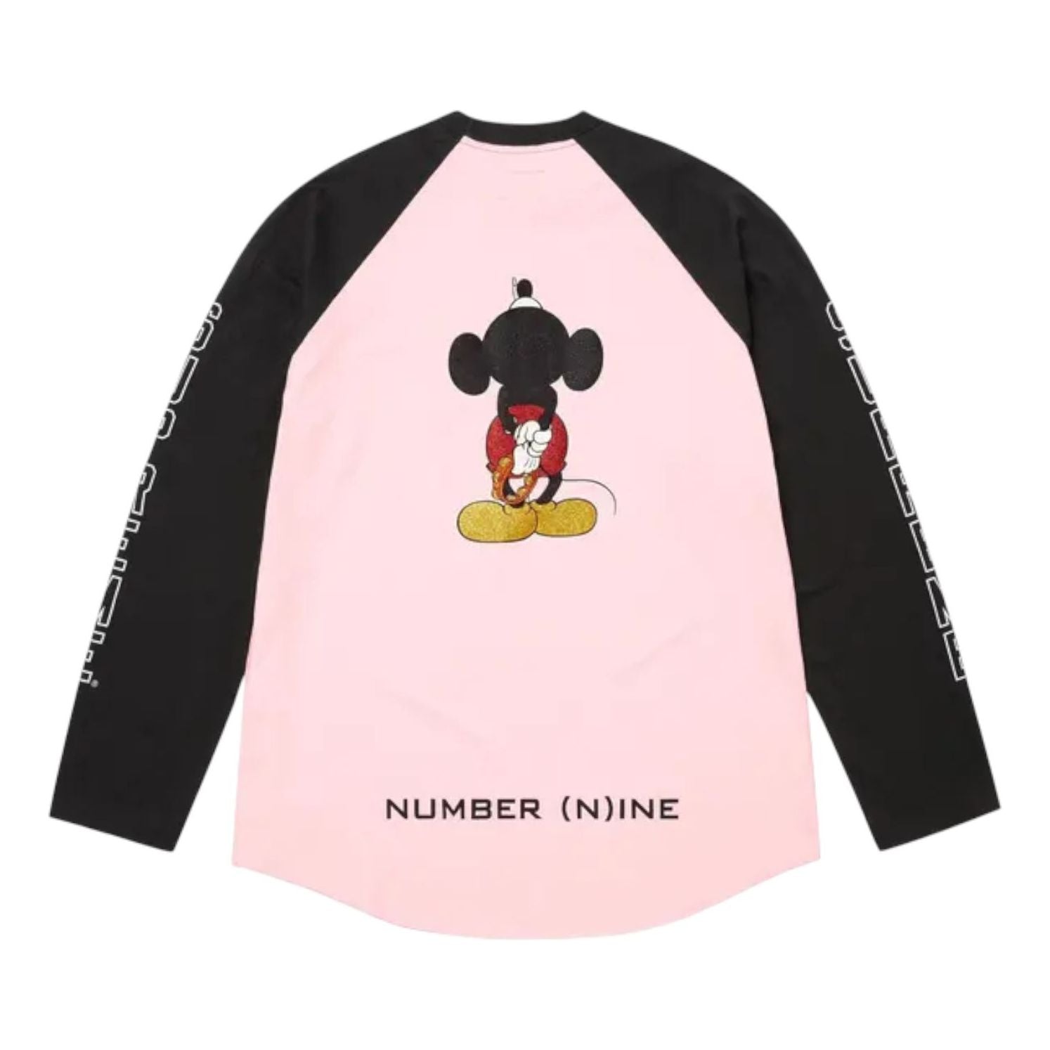 Футболка Supreme x Number (N)Ine x Mickey Mouse Raglan Long-Sleeve T-Shirt 'Pink' — фото 2