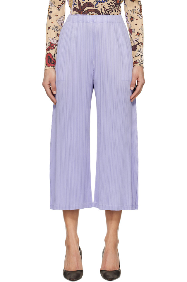 

Ежемесячные цвета февральские брюки Pleats Please Issey Miyake, синий