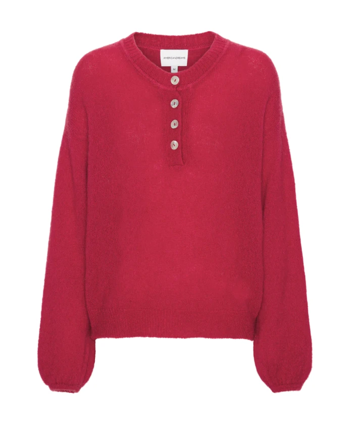 

Мягкий пуловер из смеси мохера красного цвета. Americandreams, красный