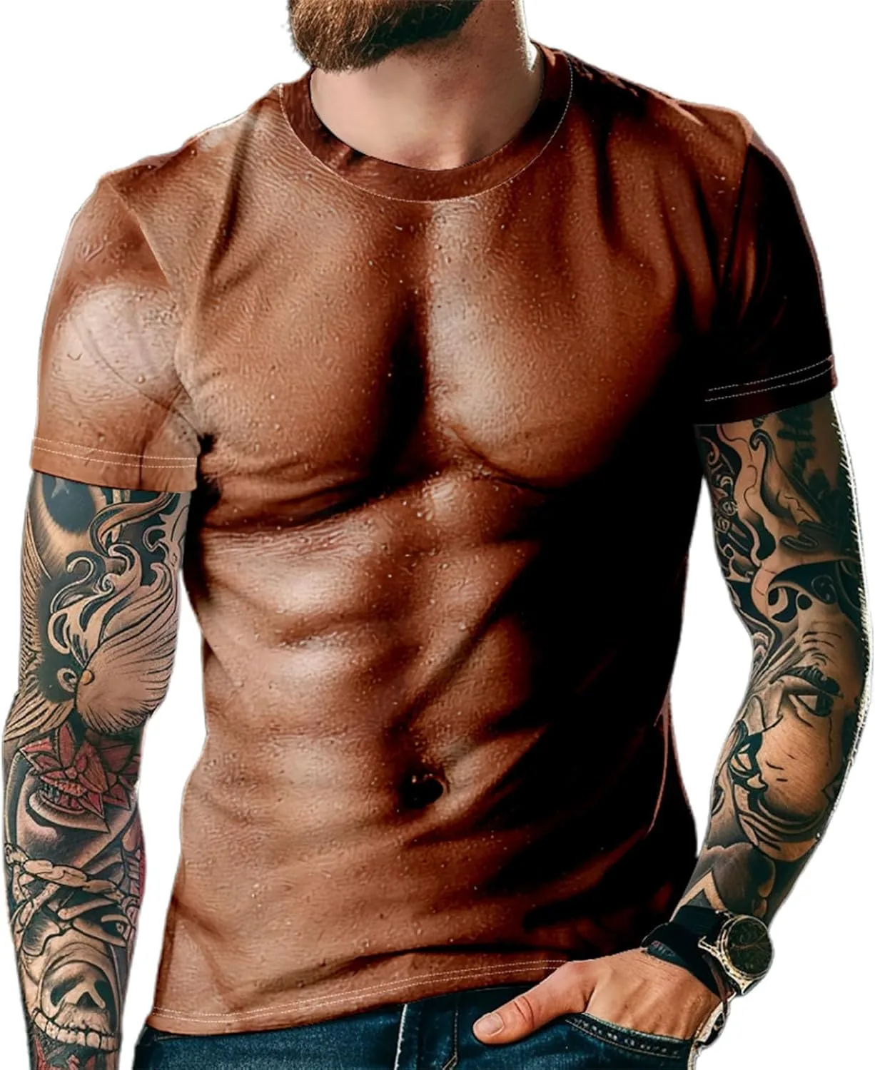 

Футболка с мускулами Fake Muscle Shirt, короткий рукав