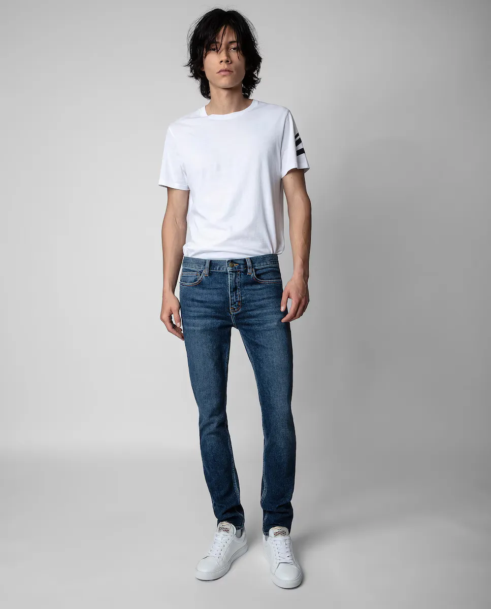 

Mick Узкие мужские джинсы из синего денима Zadig & Voltaire, тёмно-синий
