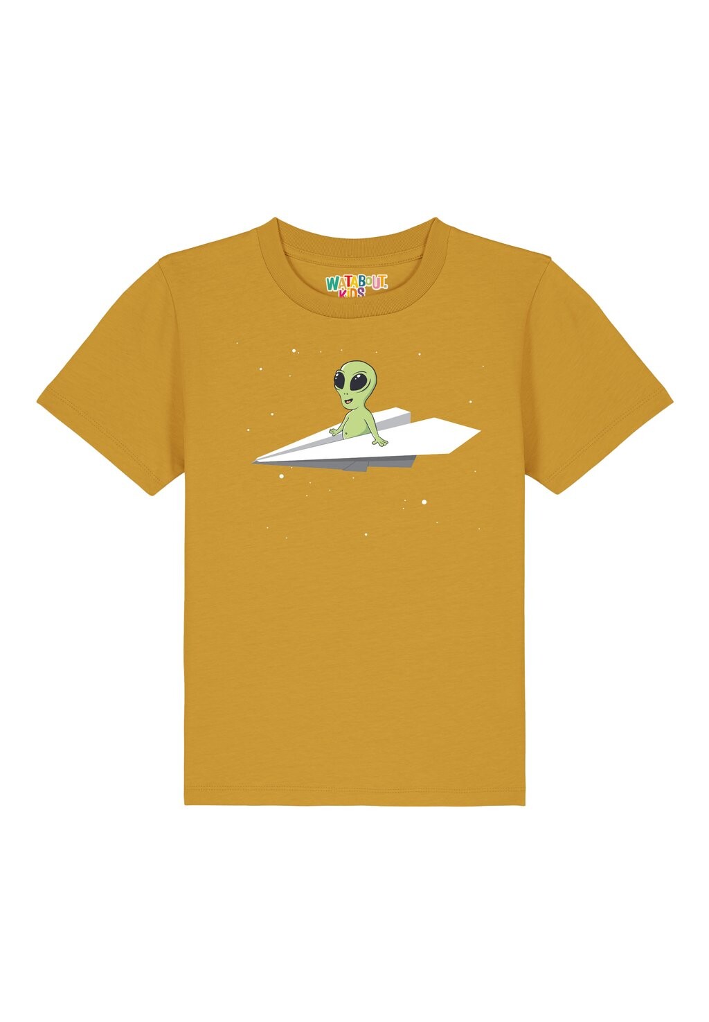 

Футболка с принтом ALIEN ON A PAPER PLANE watapparel, горчично-желтый