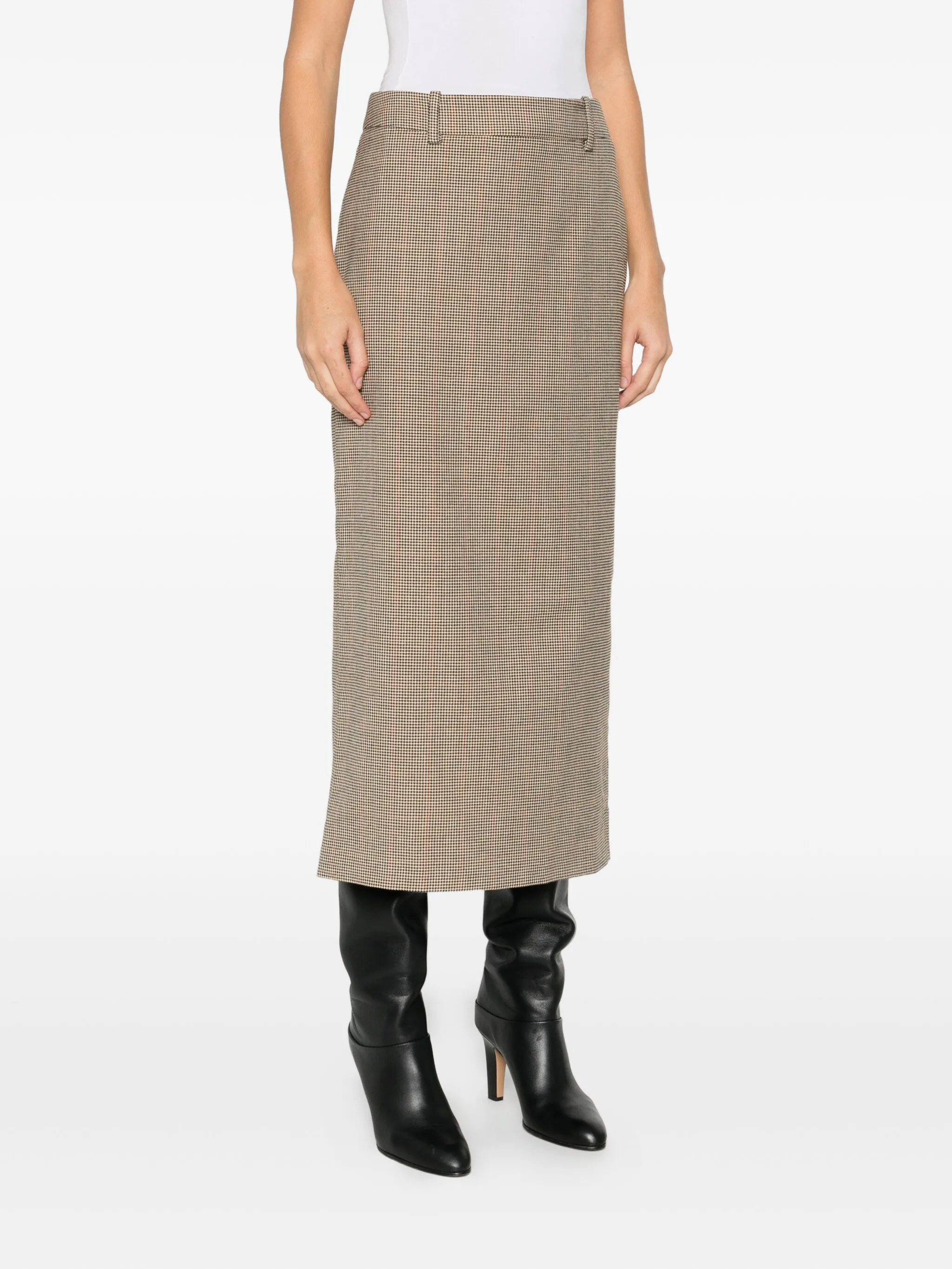 

Юбка миди в клетку The Frankie Shop, бежевый