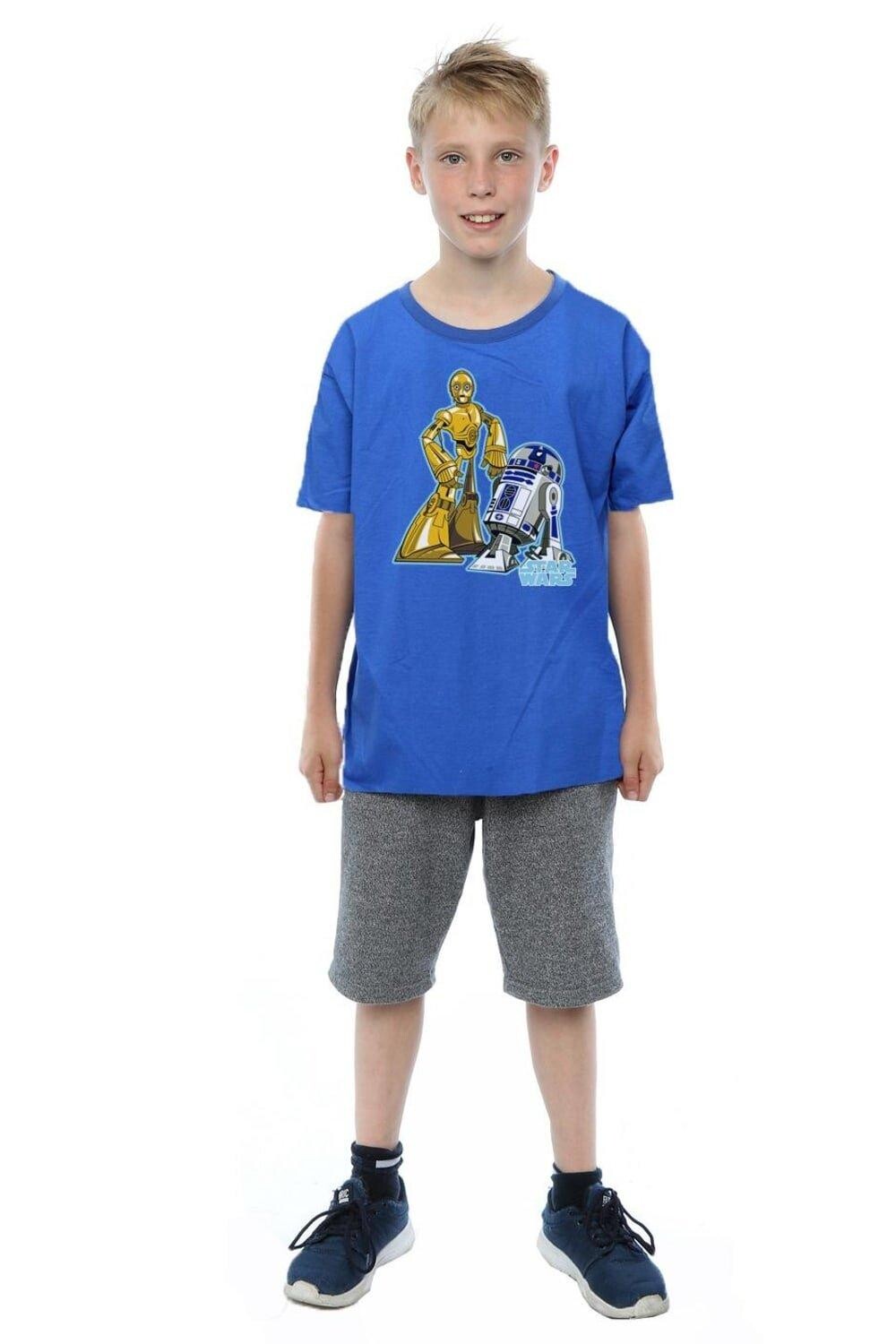 

Футболка с персонажами C-3PO и R2-D2 Star Wars, синий