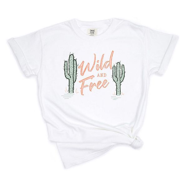 

Футболка Wild and free cactus garment dyed Simply Sage Market, White