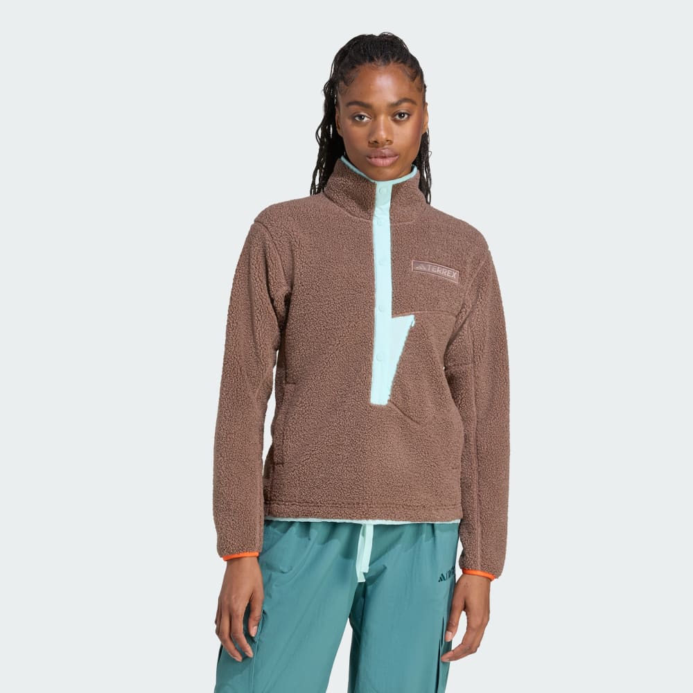

Спортивная толстовка Adidas Terrex Xploric High Pile Fleece Pullover Sweatshirt, цвет Earth Strata/Semi Flash Aqua