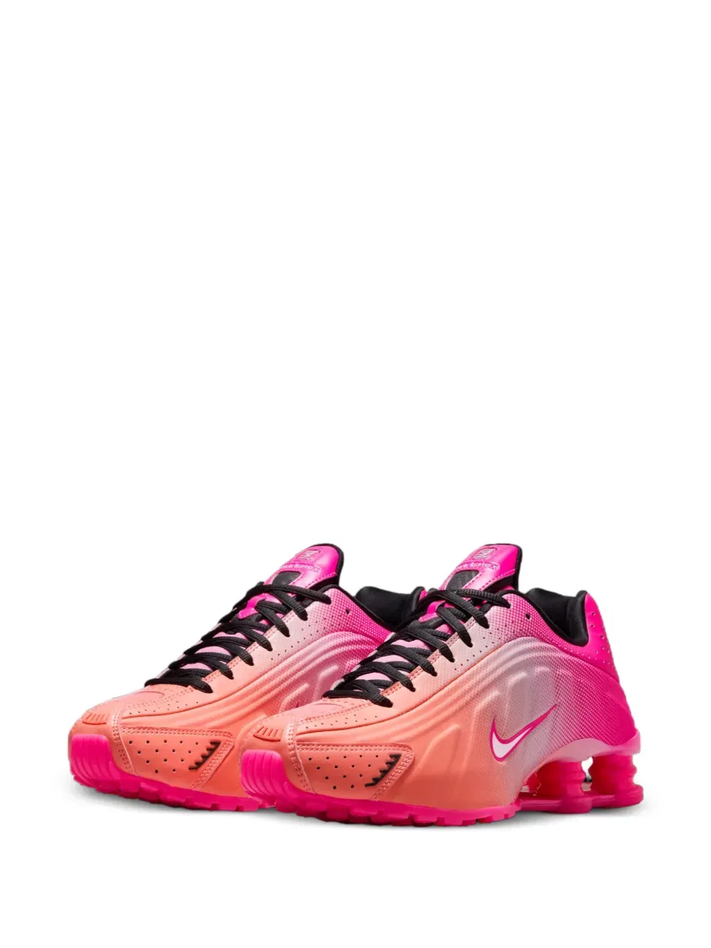 Перфорированные кроссовки Shox r4 ab Nike, розовый — фото 2
