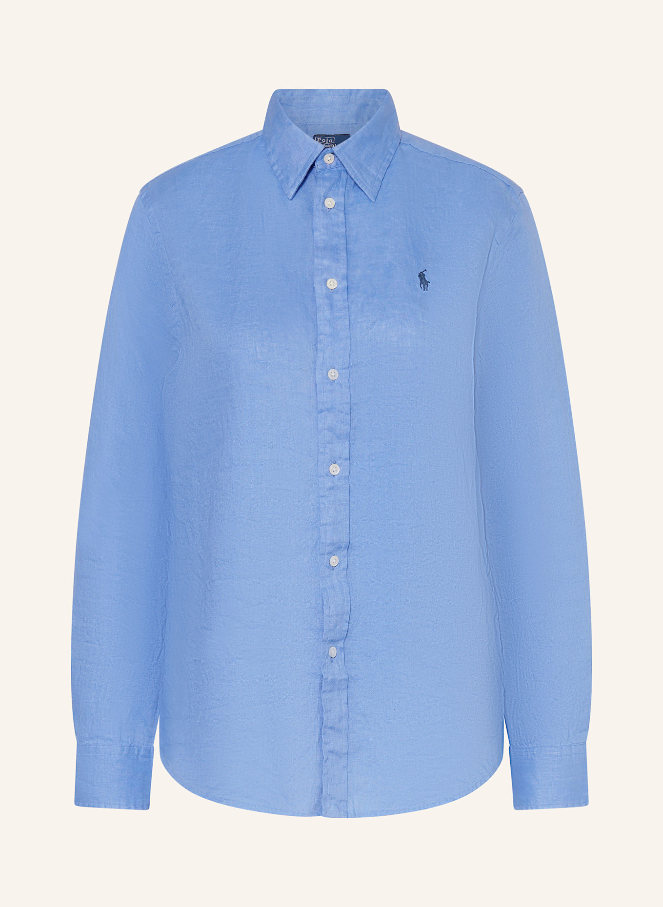 

Льняная блузка-рубашка Polo Ralph Lauren, синий
