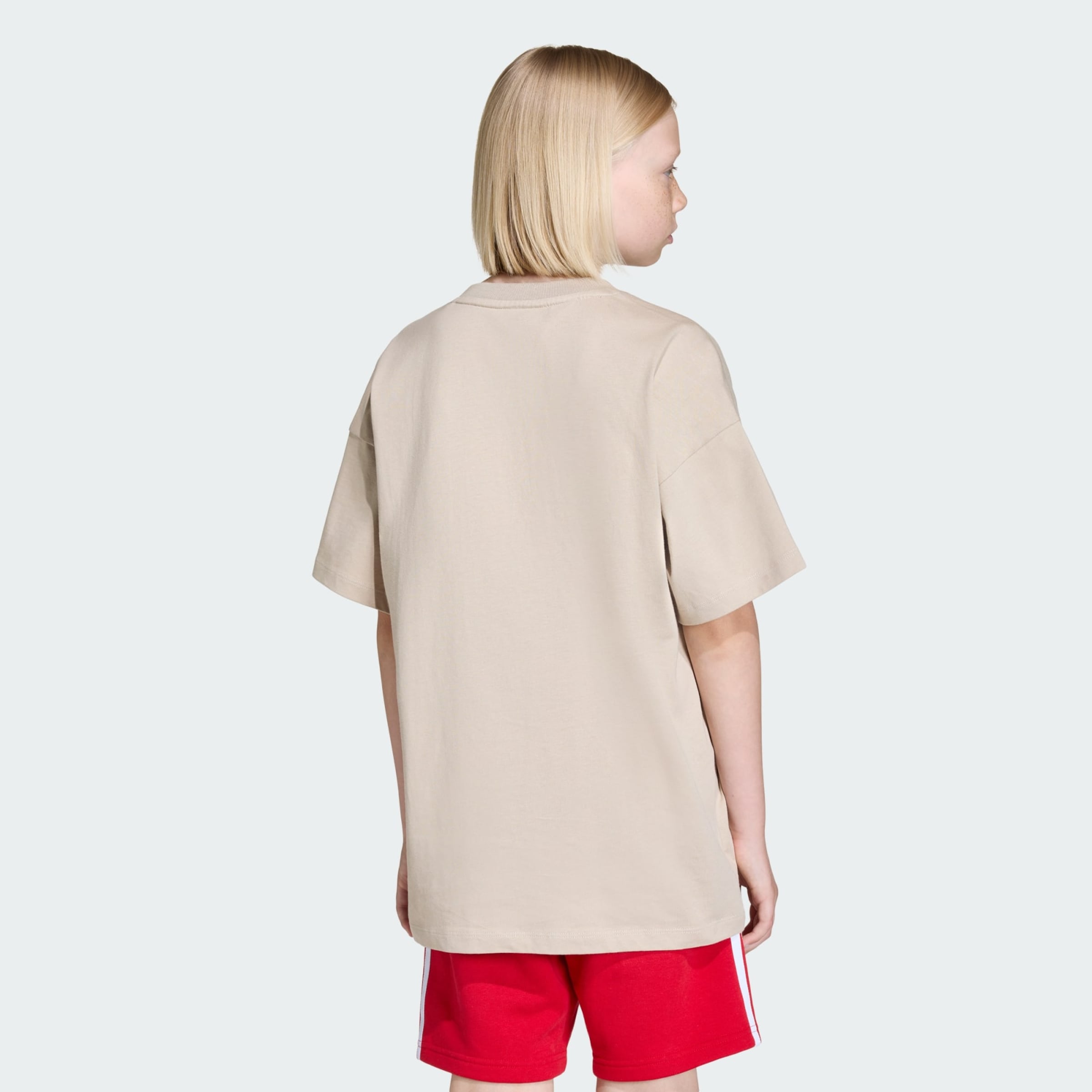 Adidas Originals Футболка 'OVERSIZED CUTLINE' в бежевом цвете — фото 3