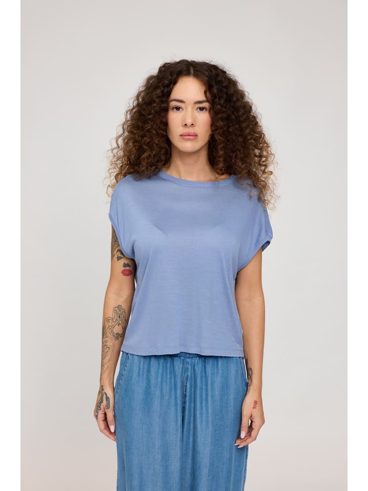 

Футболка Cropped MAZINE, светло-синий