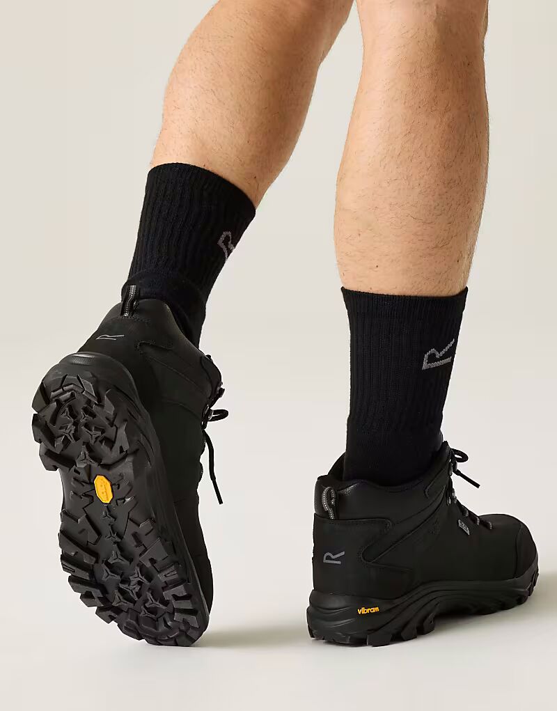 Водонепроницаемые походные ботинки Burrell Vibram Leather черного цвета Regatta — фото 4