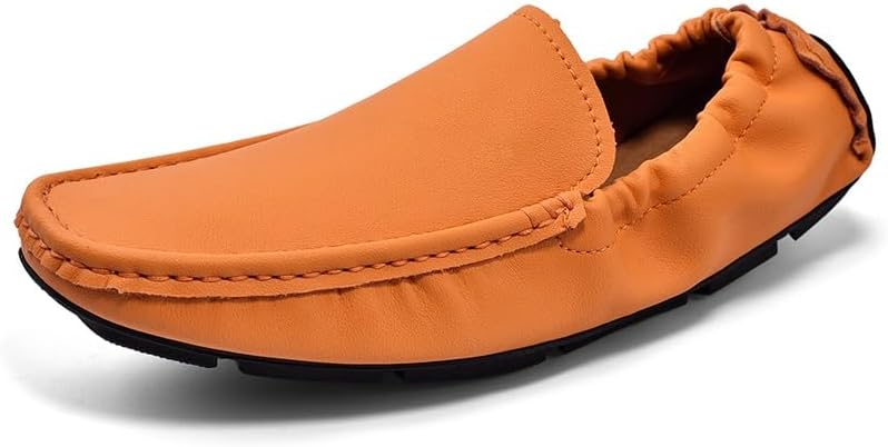 

Мужские лоферы с квадратным носком, из искусственной кожи, стиль вождения, плоская подошва, гибкие, противоскользящие, классические лоферы без шнурков для вечеринок Pughgaetzf, оранжевый