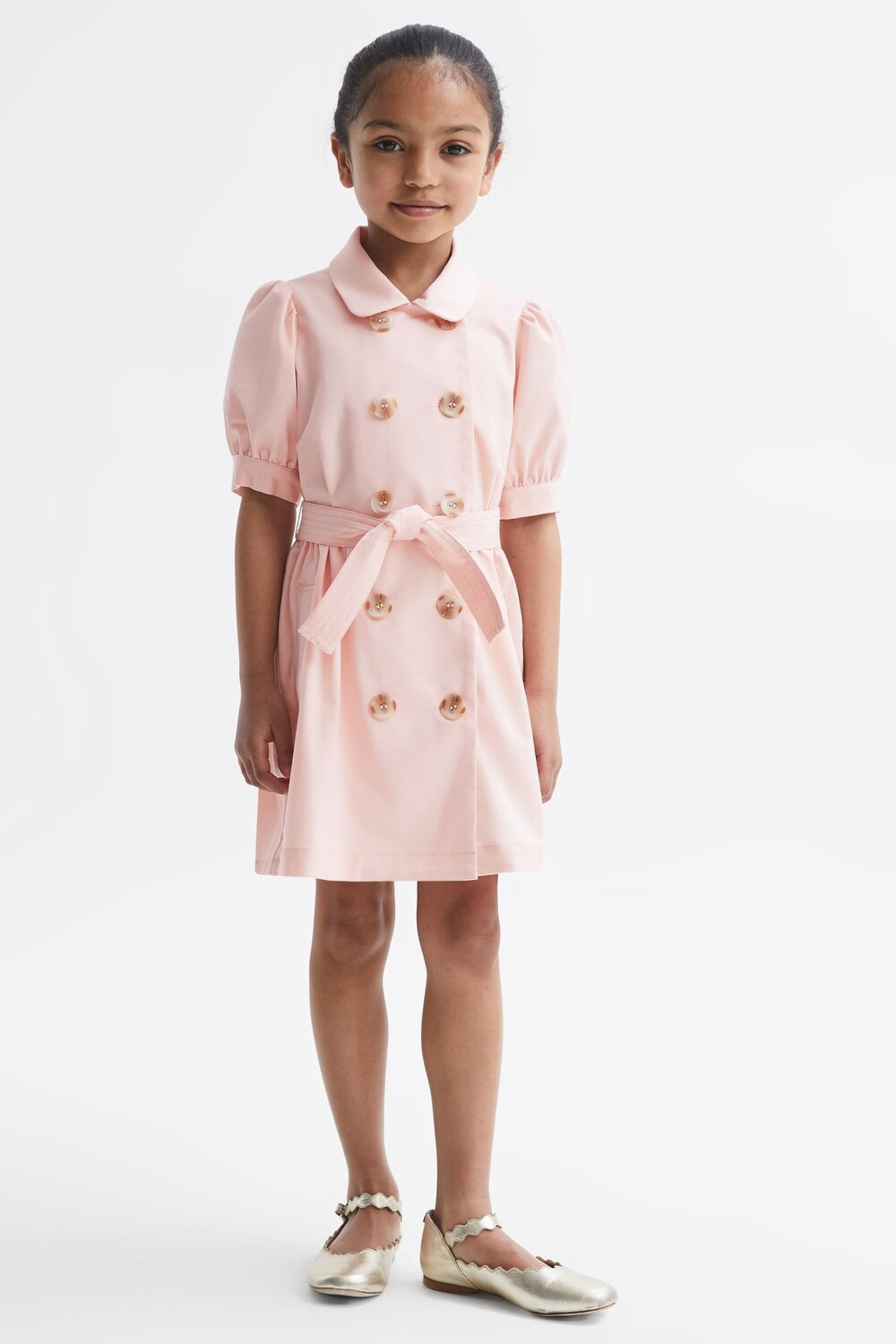 

Платье Naomi с поясом и рукавами-фонариками Reiss, розовый
