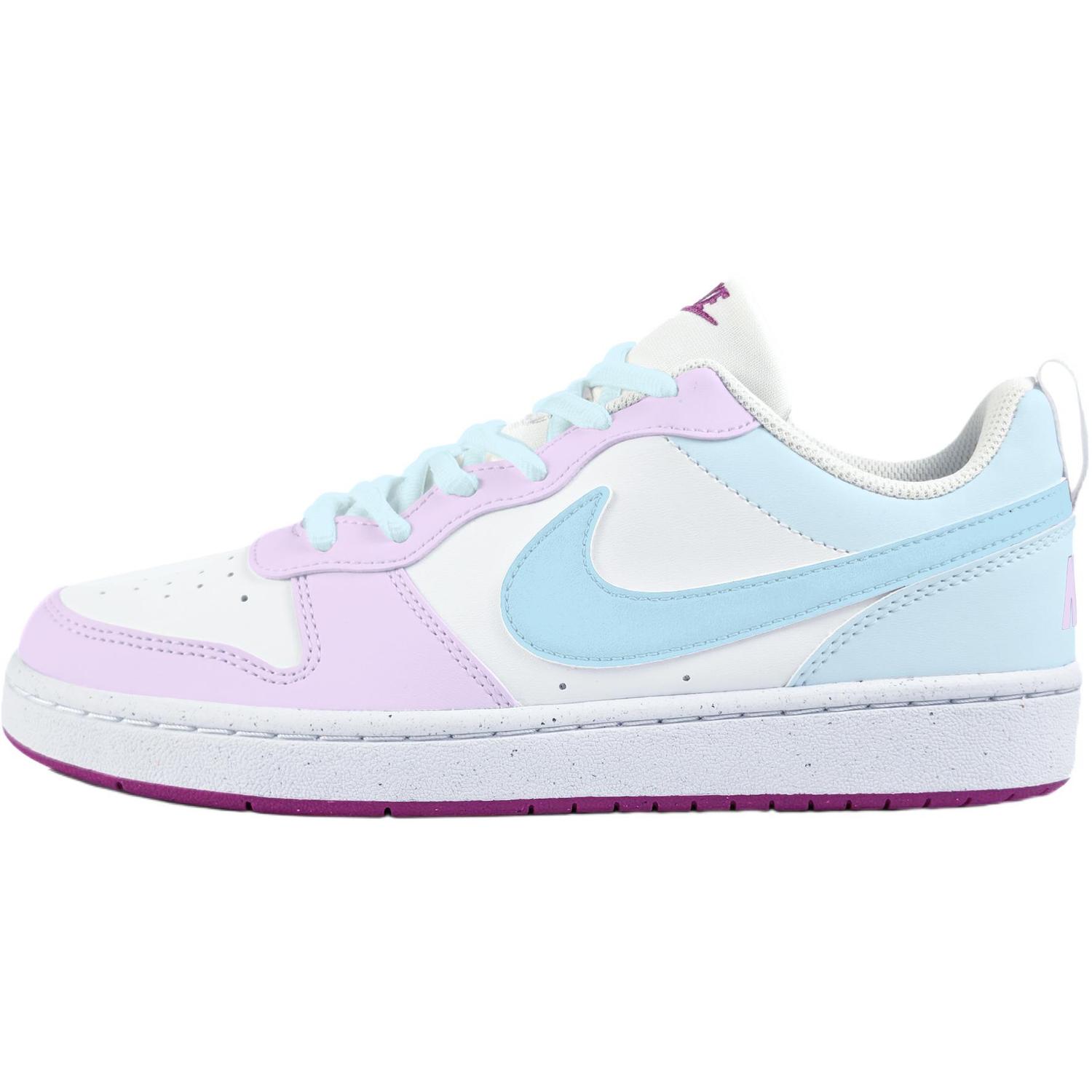 

Nike Court Borough Iridescent милые противоскользящие износостойкие низкие детские скейтбординг кроссовки White для подростков