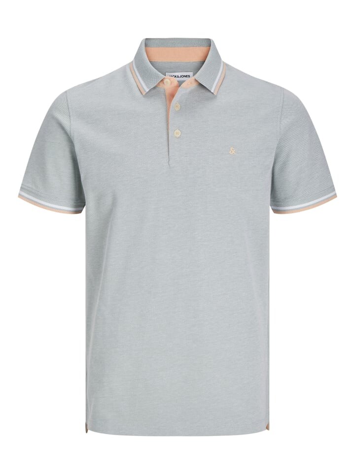 

Поло Jack & Jones Polo Shirt JJEPAULOS Sommer Hemd Kragen Pique Cotton, светло-серый