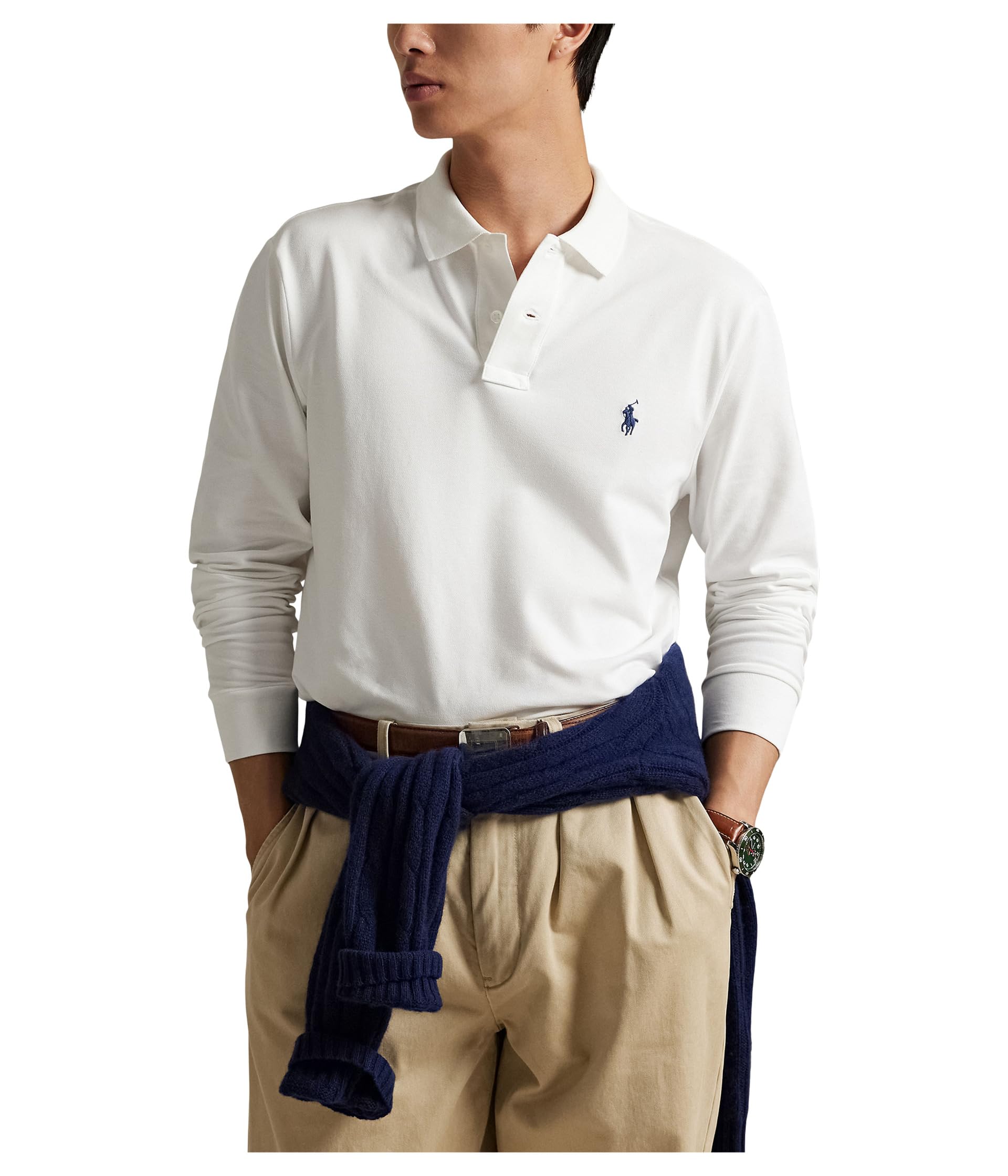 

Поло Polo Ralph Lauren Classic Fit Stretch Mesh Polo Shirt, цвет White 1