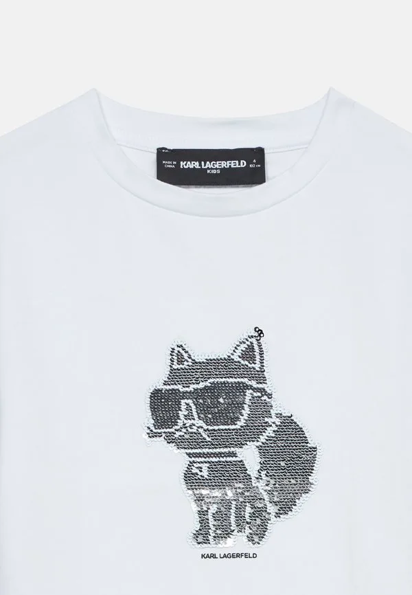 Футболка с принтом Karl Lagerfeld Kids, White — фото 4