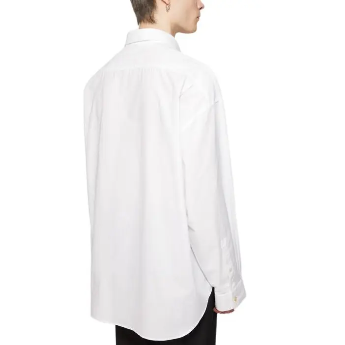 Длинная рубашка с длинными рукавами на пуговицах Acne Studios, белая — фото 3
