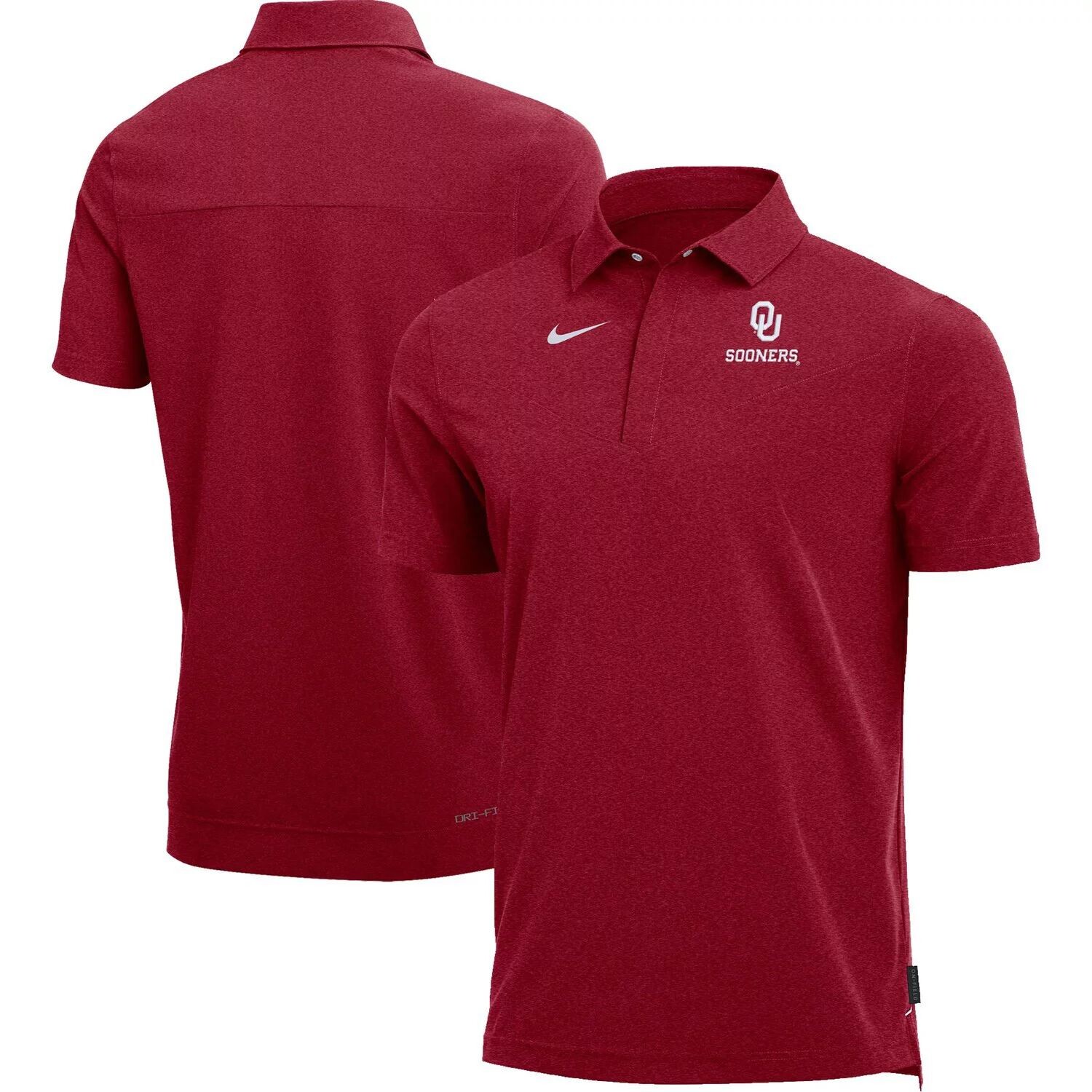 

Мужская рубашка-поло Heathered Crimson Oklahomaooners Coach Performance Nike