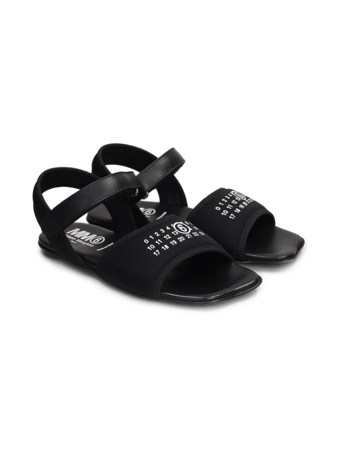 

Сандалии с цифровым мотивом MM6 Maison Margiela Kids, черный