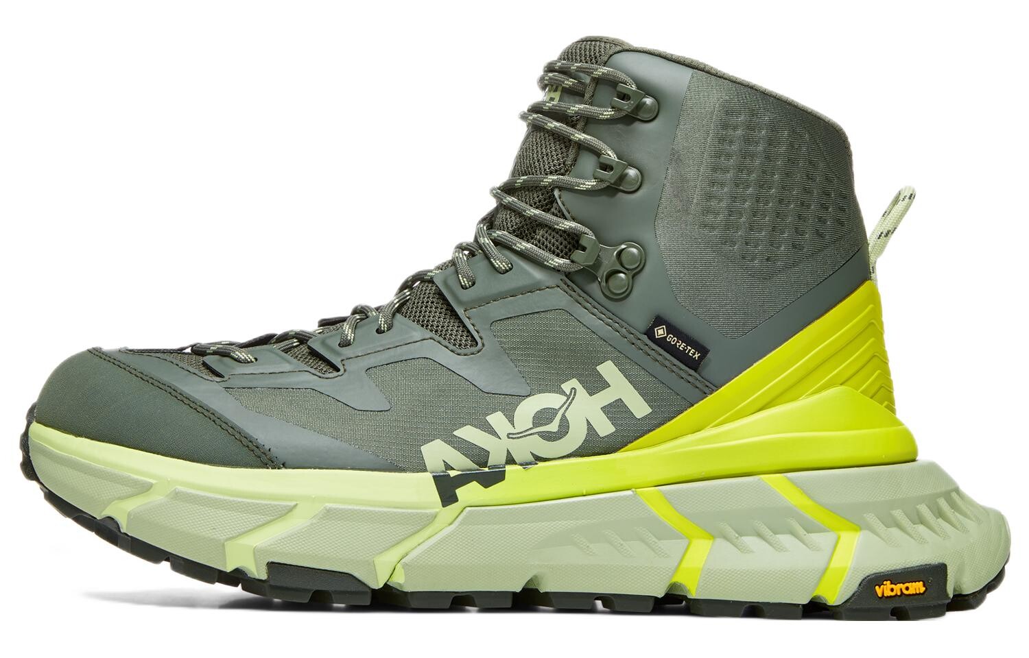 

Кроссовки для походов Tennine мужские с высоким верхом зеленые Hoka One One
