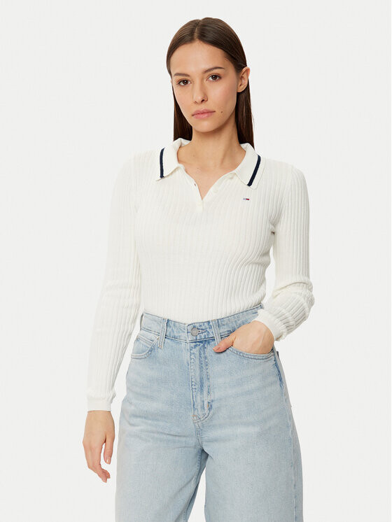 

Облегающий свитер Tommy Jeans, экрю