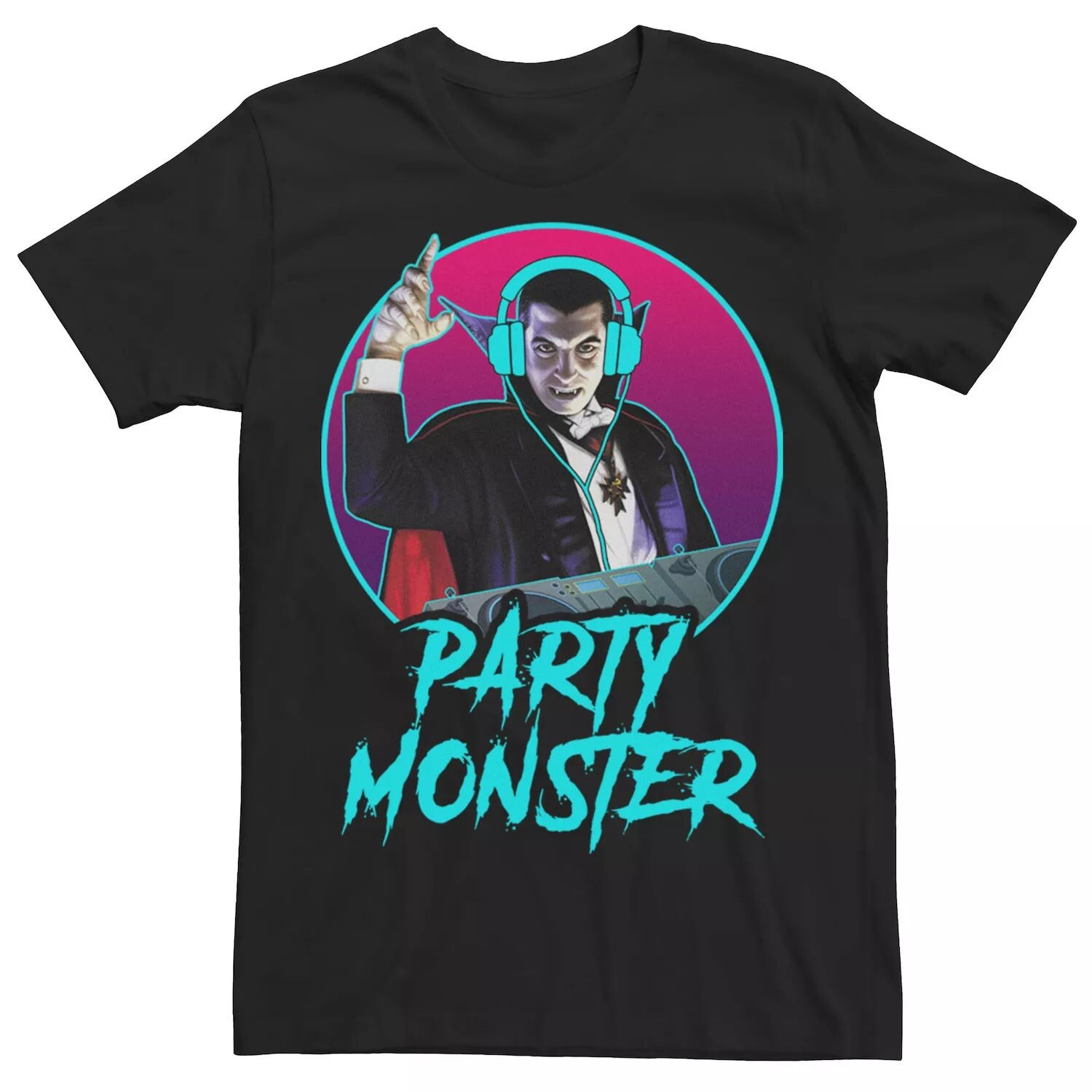 

Мужская универсальная футболка Monsters Dracula Party Monster DJ Licensed Character