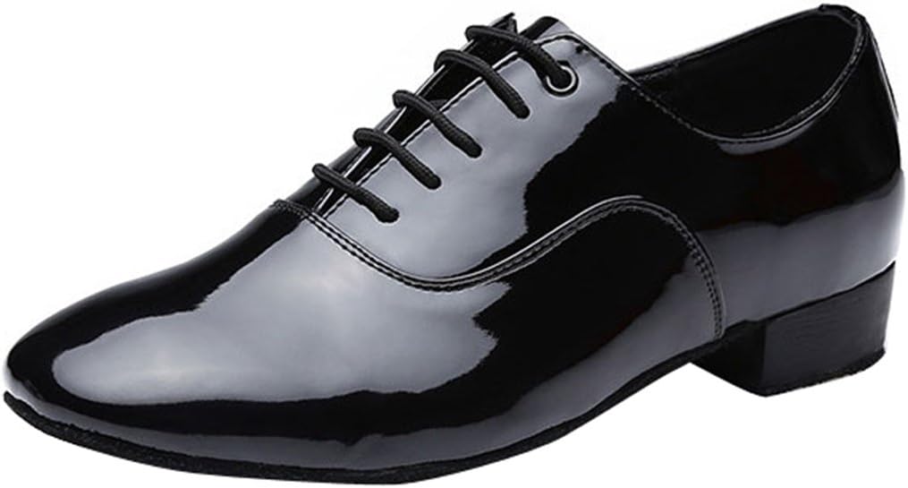 

Мужские классические танцевальные туфли с закрытым носком на шнуровке для социальных танцев: сальса, танго, джаз, румба, бальные танцы, латино, современный танец Mgm-Joymod, черный