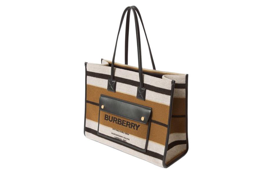 Сумка тоут Burberry Freya из овчины с кожаными вставками — фото 2