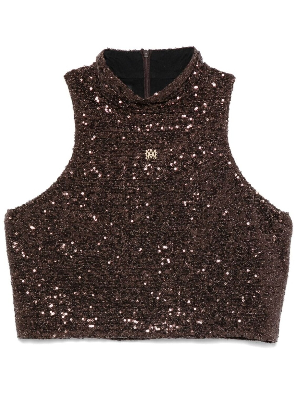 

AMIRI топ с пайетками и логотипом, коричневый