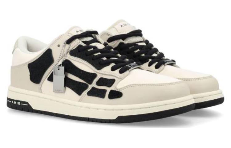AMIRI Скелетоны низкие бежево-черные бело-черные, цвет White Black — фото 3