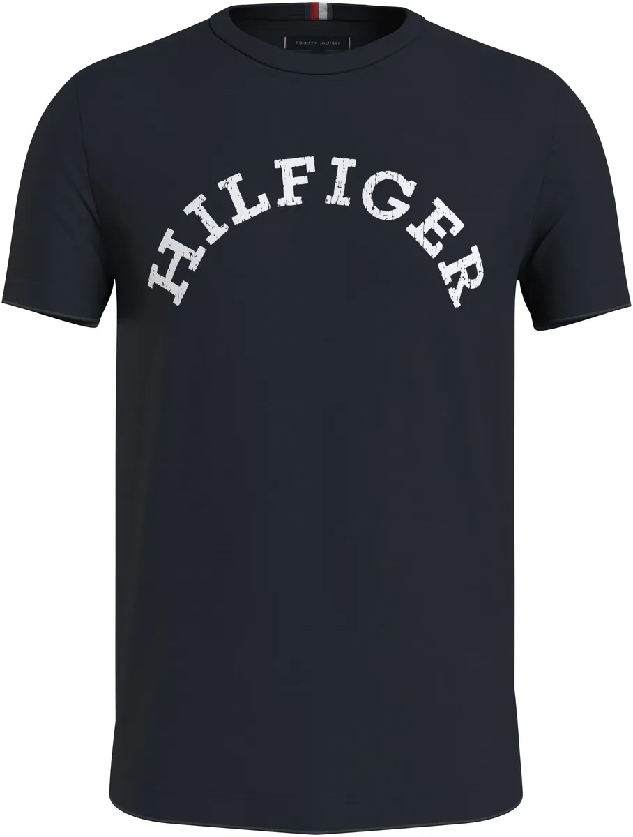 

Футболка Tommy Hilfiger "HILFIGER ARCHED TEE", с сломанным фирменным принтом, цвет Desert Sky