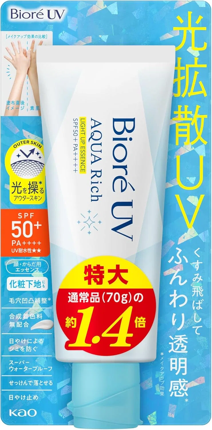 Солнцезащитный крем Biore UV Aqua Rich Light Up Essence SPF50, 100 г — фото 2