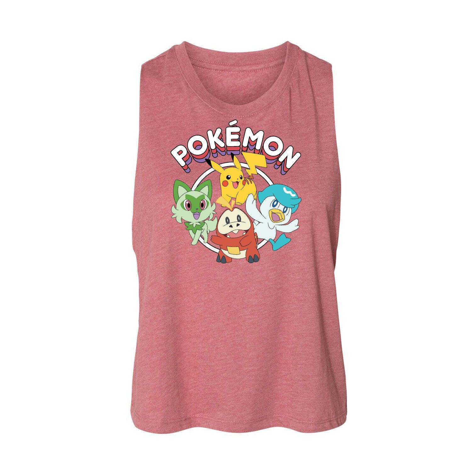 

Майка с гоночной спиной и узором Pokemon Squares для юниоров Licensed Character, розовый