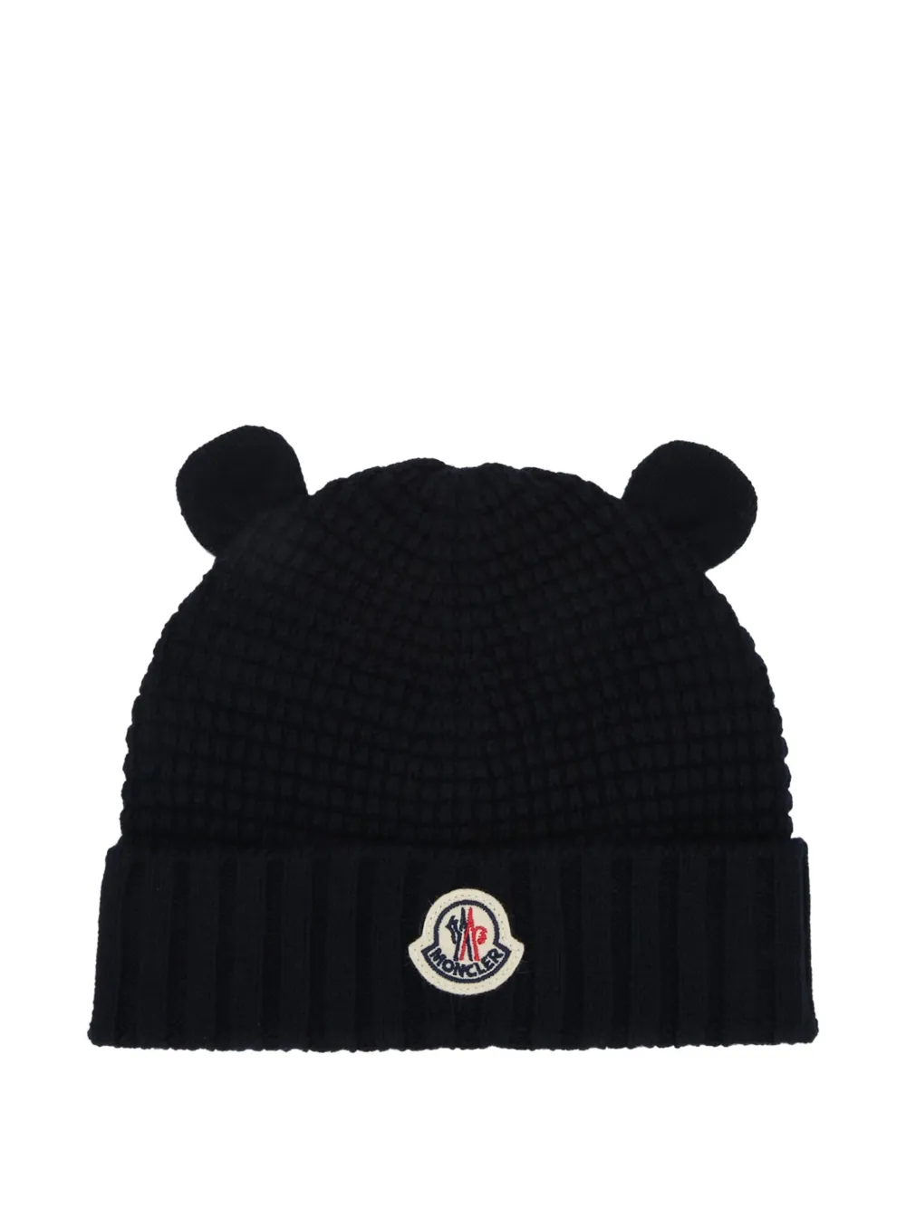 

Шапка бини с нашивкой-логотипом Moncler Enfant, черный