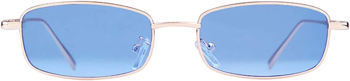 

Солнцезащитные очки ADE WU, маленькие, узкие, прямоугольные, женские и мужские, в стиле ретро, ​​Y2k, 80-х и 90-х, с защитой от ультрафиолета UV400, Gold/Blue